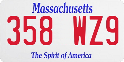 MA license plate 358WZ9