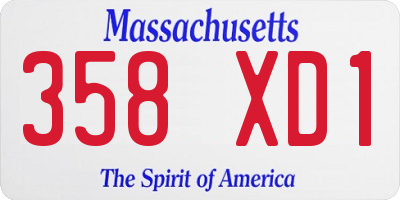 MA license plate 358XD1