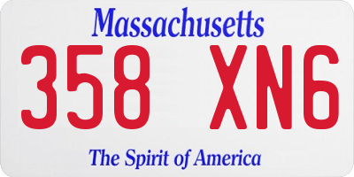 MA license plate 358XN6