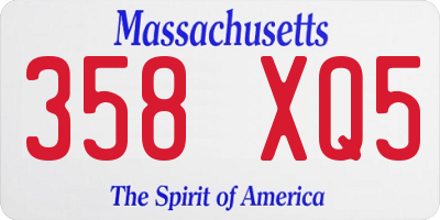 MA license plate 358XQ5