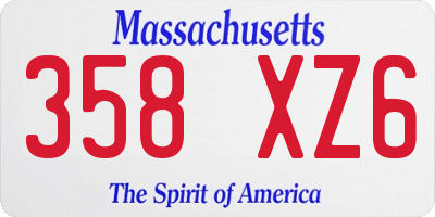 MA license plate 358XZ6