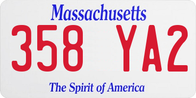 MA license plate 358YA2