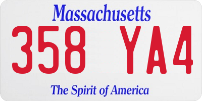 MA license plate 358YA4