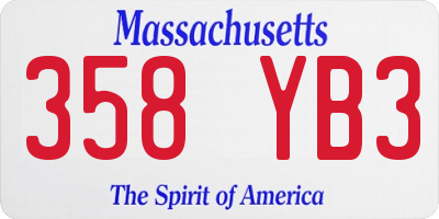 MA license plate 358YB3