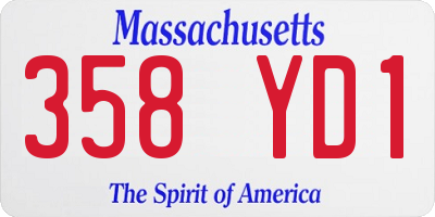 MA license plate 358YD1
