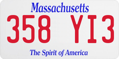 MA license plate 358YI3