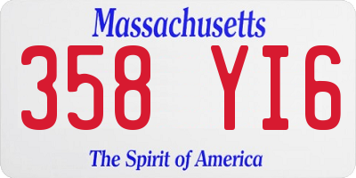MA license plate 358YI6
