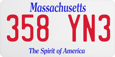 MA license plate 358YN3