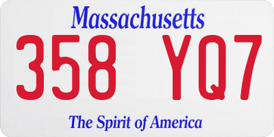 MA license plate 358YQ7