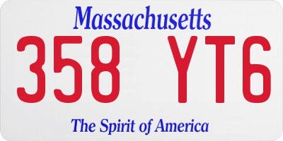 MA license plate 358YT6