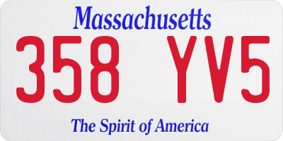 MA license plate 358YV5