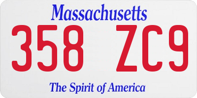 MA license plate 358ZC9