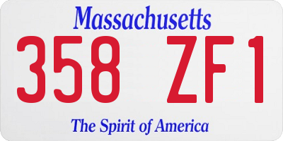 MA license plate 358ZF1