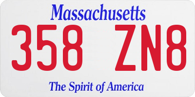 MA license plate 358ZN8