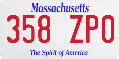 MA license plate 358ZP0