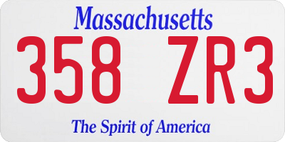 MA license plate 358ZR3