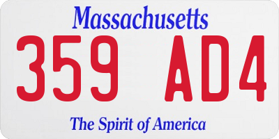 MA license plate 359AD4