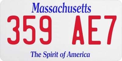 MA license plate 359AE7