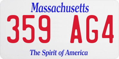 MA license plate 359AG4