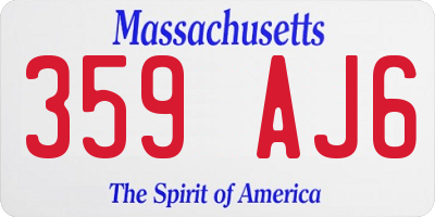 MA license plate 359AJ6