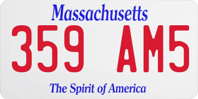 MA license plate 359AM5