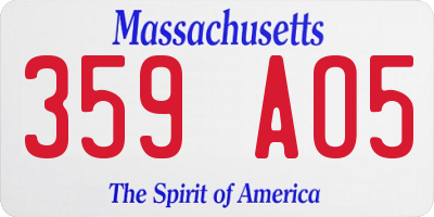 MA license plate 359AO5