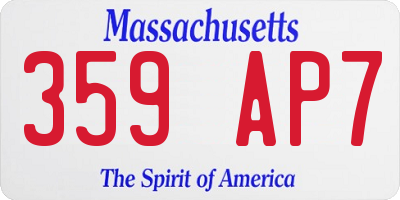 MA license plate 359AP7
