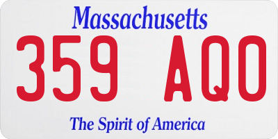 MA license plate 359AQ0