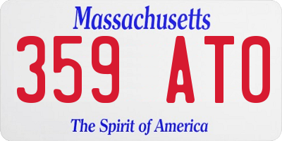 MA license plate 359AT0