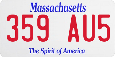 MA license plate 359AU5