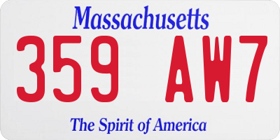 MA license plate 359AW7