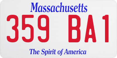 MA license plate 359BA1