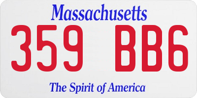 MA license plate 359BB6