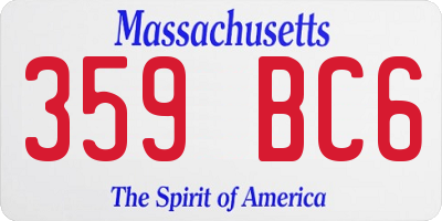 MA license plate 359BC6