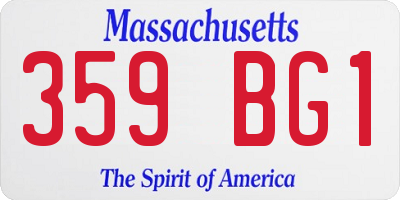 MA license plate 359BG1