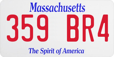 MA license plate 359BR4