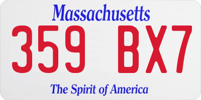 MA license plate 359BX7