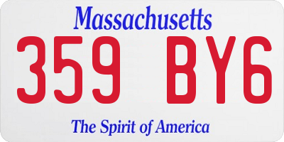 MA license plate 359BY6