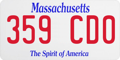 MA license plate 359CD0
