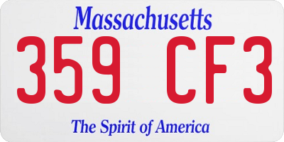 MA license plate 359CF3