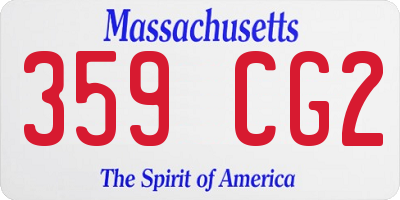 MA license plate 359CG2
