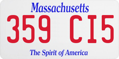 MA license plate 359CI5