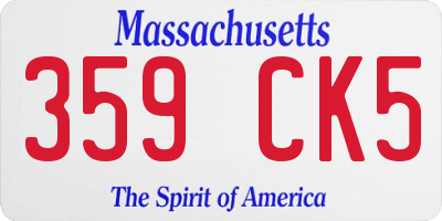 MA license plate 359CK5