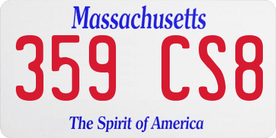 MA license plate 359CS8