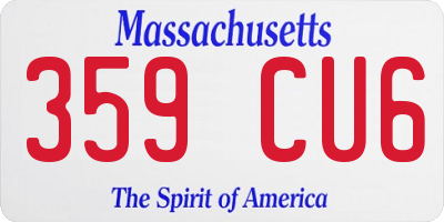 MA license plate 359CU6