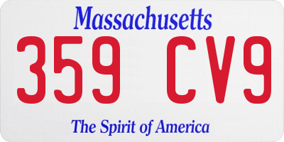 MA license plate 359CV9