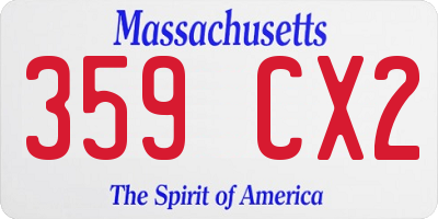 MA license plate 359CX2
