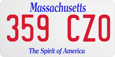 MA license plate 359CZ0