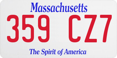 MA license plate 359CZ7