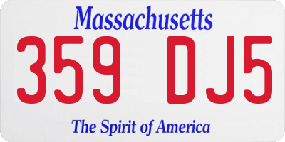 MA license plate 359DJ5